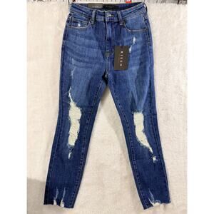 Risen Jeans Distressed Skinny Dark Wash NWT Size 5/27 RDP1259